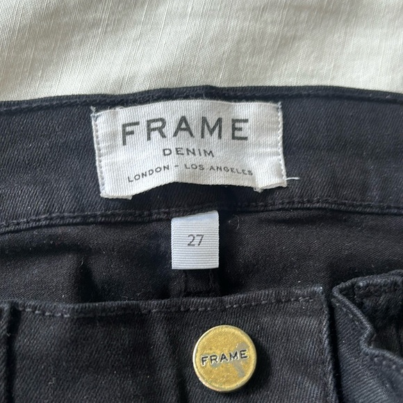 FRAME Le Color Rip Skinny Jeans in black - Picture 7 of 8